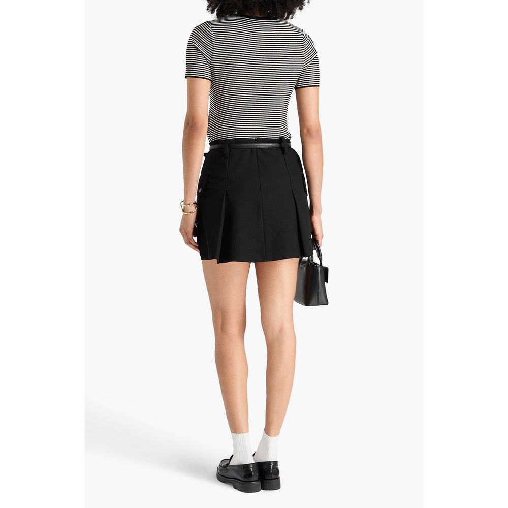Sandro Pleated Twill Mini Skirt in Black Size 36 - Picture 3 of 12